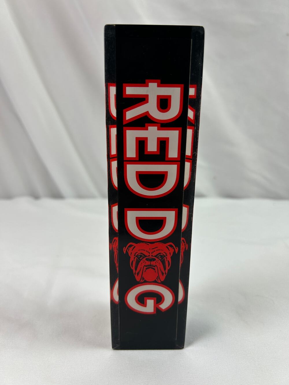 Vintage Red Dog Beer Tap Handle 1990s 3 Sided Acrylic Plank Road Brewery
